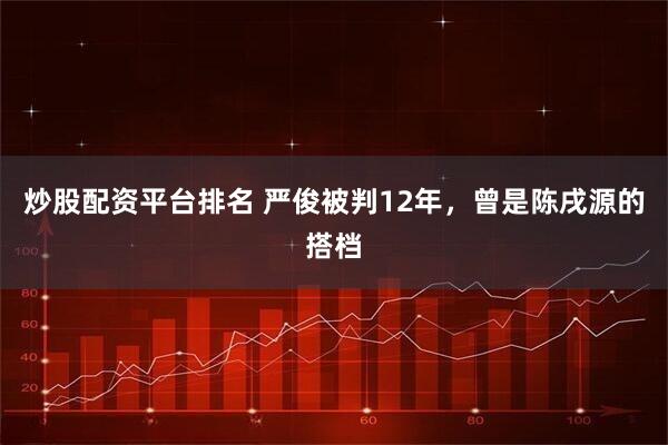 炒股配资平台排名 严俊被判12年，曾是陈戌源的搭档
